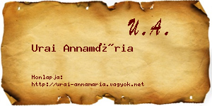 Urai Annamária névjegykártya
